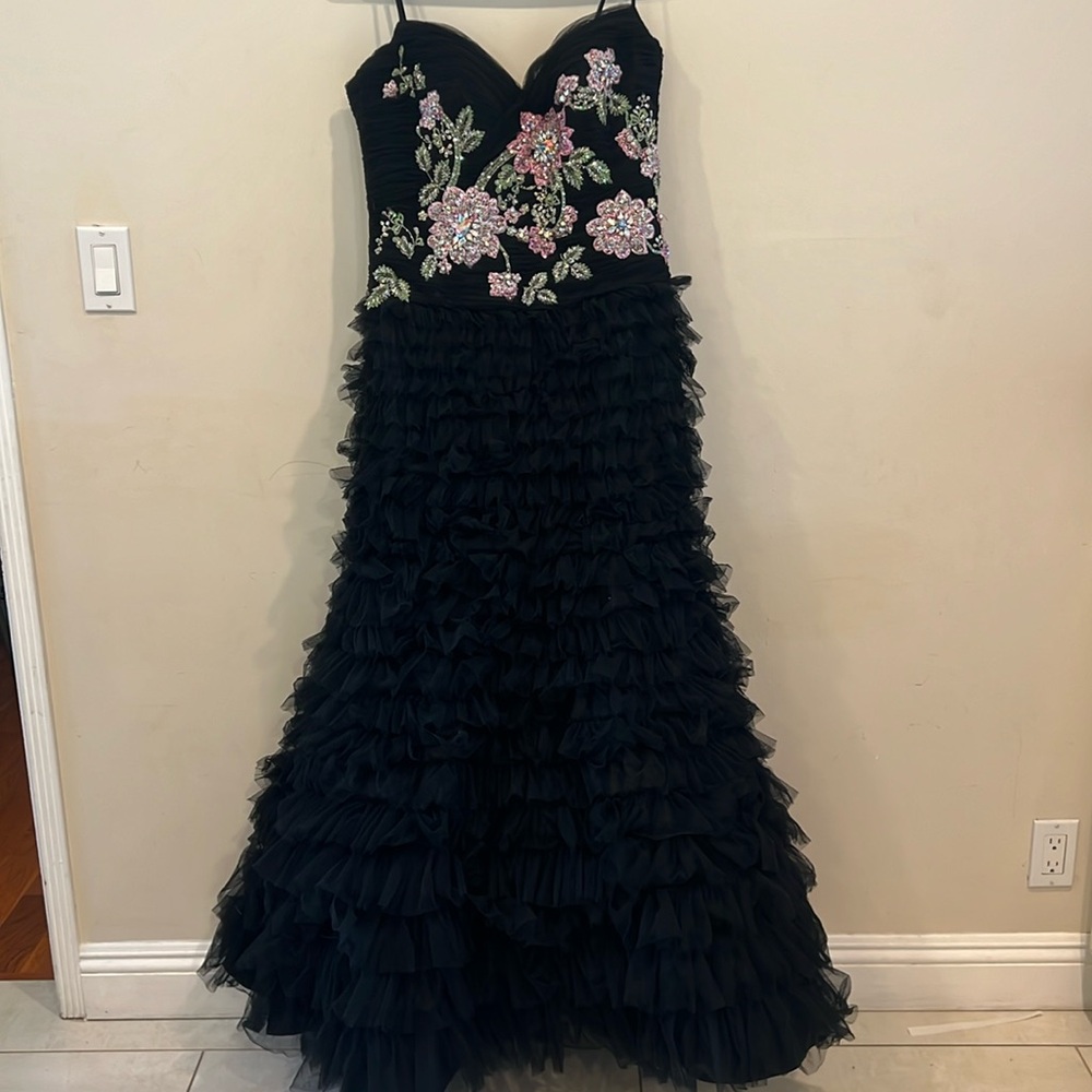 Rina do Montella Long Black Evening Dress Size 12